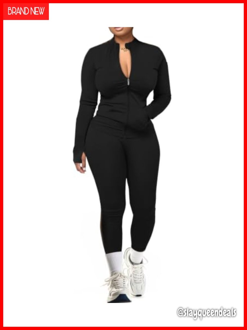 Women's 2 Piece Workout Set Zip Up Jacket & High Waisted Leggings